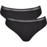 Lot de 2 slips tai ligne Go Ribbed Sloggi 0004 NOIR XL