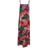 Robe longue fines bretelles IMP. FEUILLAGE FUCHSIA/VERT T44