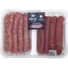 Assortiment mixte 9 chipolatas et 9 merguez 1kg Carrefour le marché