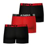 Lot de 3 boxers homme ecopack sport Athena 2510 NOIR/ROUGE/NOIR T3
