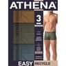 Lot de 3 boxers Easy Recycle homme Athena 2510 BLEU/KAKI/CARAMEL T6