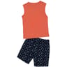 Ensemble short MARINE/ORANGE 10 ANS
