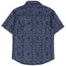 Chemise manches courtes garçon BLEU AOP FEUILLES 14 ANS