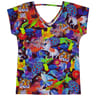 Tee shirt femme manches courtes WHITE LOT OF BIRDS T38\40