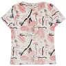 Tee shirt femme manches courtes BLANC AOP T50\52
