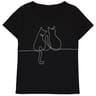 Tee shirt femme manches courtes NOIR CHATS T50\52