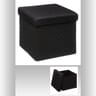 Pouf pliant polyester noir