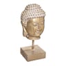 Tete bouddha dore sur socle 12x10xh23cm