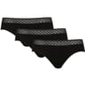 Lot de 3 slips ligne Trio Dentelle Coton Well NOIR 40/42