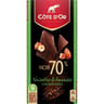 Côte d'Or noir 70% noisettes amandes caramélisées 100g