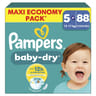 Pampers baby dry couches t5+ 12-17 kg x88