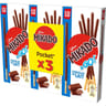 Mikado pocket chocolat lait lot de 3 soit 117g