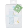 Lot de 2 draps housse 1 uni-1 imprime bleu 60x120cm coton bio Tex