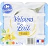 Carrefour sensation yaourts velours de lait vanille 4x125g