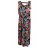 Robe longue fines bretelles FLOWER LEAF AOP T44