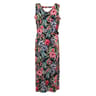 Robe longue fines bretelles FLOWER LEAF AOP T44