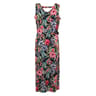 Robe longue fines bretelles FLOWER LEAF AOP T52