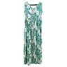 Robe longue fines bretelles GREEN AOP LEAF T50