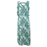 Robe longue fines bretelles GREEN AOP LEAF T50