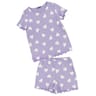 Pyjashort manches courtes fille PURPLE AOP HEART 10 ANS