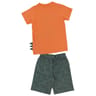 Pyjashort manches courtes garçon ORANGE/KAKI AOP 3 ANS