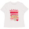 Tee shirt manches courtes femme BLANC FUSHIA ROSE GOLD 50\52