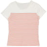 Tee shirt manches courtes femme ECRU RAYE ORANGE T38\40