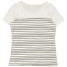 Tee shirt manches courtes femme ECRU RAYE KAKI T50\52