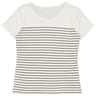 Tee shirt manches courtes femme ECRU RAYE KAKI T50\52