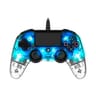 Manette ps4 filaire transparente bleue