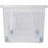 Carrefour Home boîte de rangement 50l avec roulettes