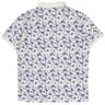 Polo manches courtes gaufre aop fleurs BLANC XL