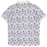 Polo manches courtes gaufre aop fleurs BLANC L