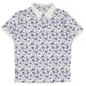 Polo manches courtes gaufre aop fleurs BLANC XXL