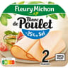 Fleury michon blanc de poulet sel réduit de 25% 2 tranches 80 g