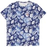 Tee shirt manches courtes aop feuilles MARINE AOP M