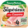 Fleury michon jambon supérieur avec couenne conservation sans nitrite 4 tranches 160g