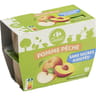 Carrefour classic' compotes pomme pêche sans sucre ajoutés x4 - 400g