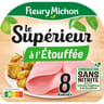 Fleury Michon jambon supérieur à l'étouffée conservation sans nitrite 8 tranches 280g