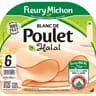 Fleury michon 6 tranches fines blanc de poulet doré au four halal 180 g