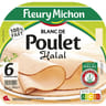 Fleury michon 6 tranches fines blanc de poulet doré au four halal 180 g