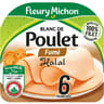 Fleury michon 6 tranches fines blanc de poulet fumé halal soit 180g