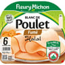 Fleury michon 6 tranches fines blanc de poulet fumé halal soit 180g
