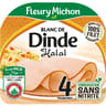 Fleury michon 4 tranches blanc de dinde conservation sans nitrite - halal 130g