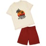 Pyjashort print ECRU/BORDEAUX XXL