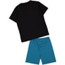 Pyjashort print NOIR/TURQUOISE XXL