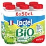 Lactel lait bio entier bouteille 6x50cl