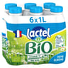 Lactel lait bio demi-écrémé bouteille  6x1l