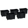 Bac de rangement 30 litres noir lot de 5