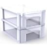 Tour de rangement taille mini (format A4) - 2 tiroirs